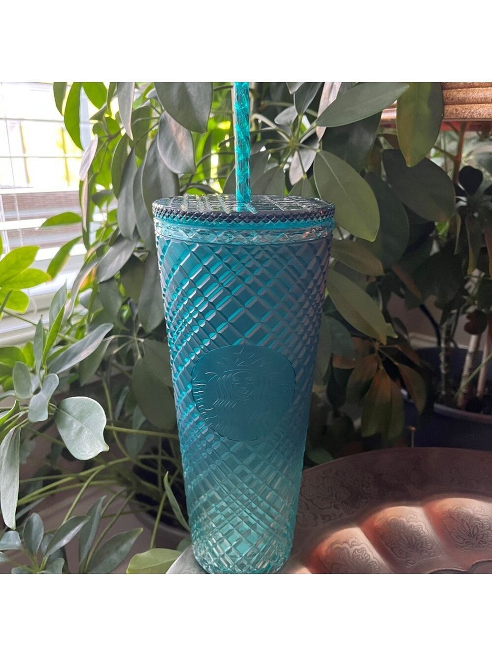 STARBUCKS 2023 24 oz Green Ombre Jeweled Tumbler - Picture 5 of 8